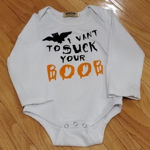 White bodysuit "I vant to suck your Boob"